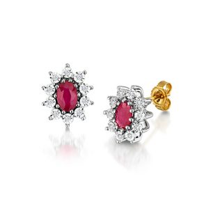Ruby Diamond Earrings